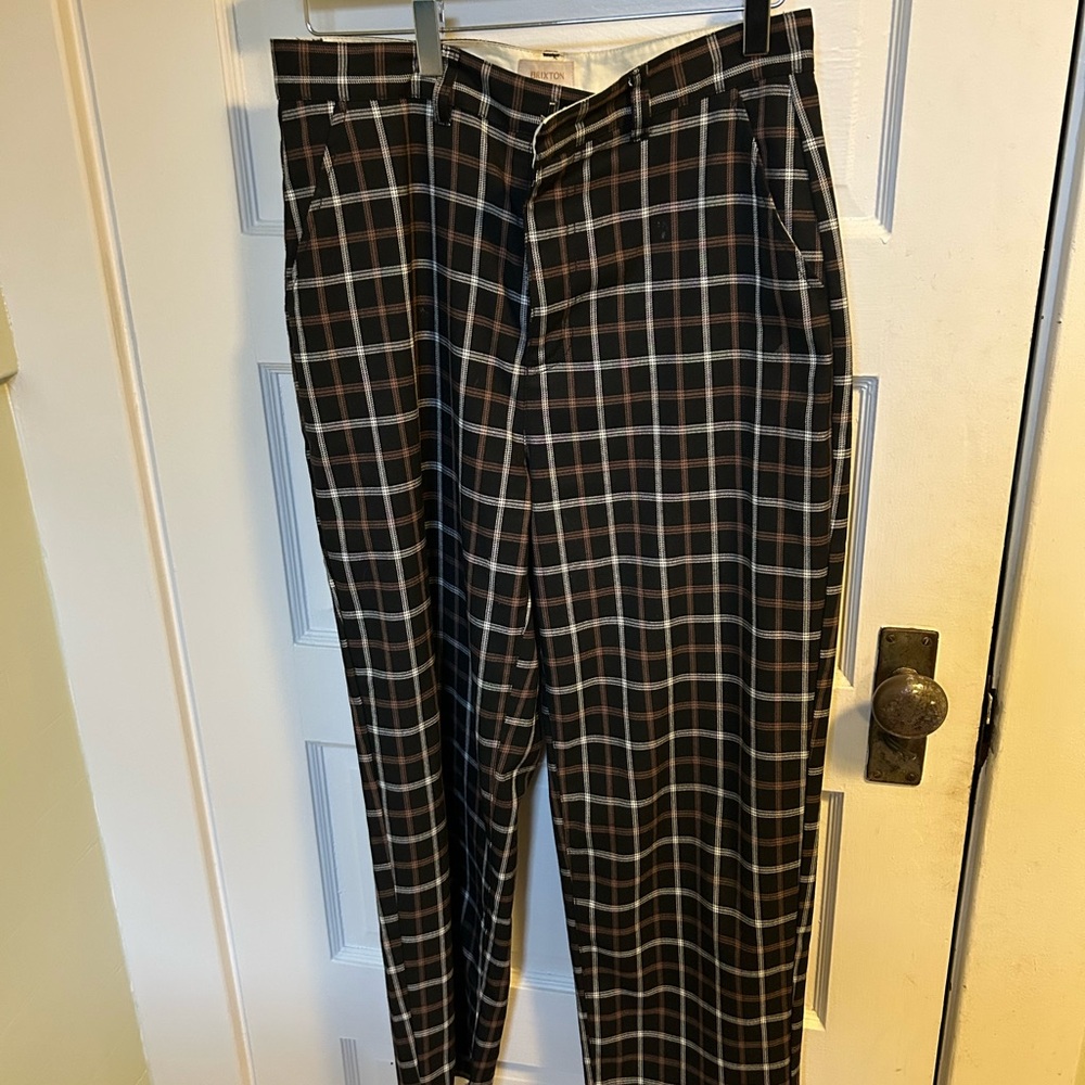 Brixton Women's Plaid Trousers - Black and Brown
